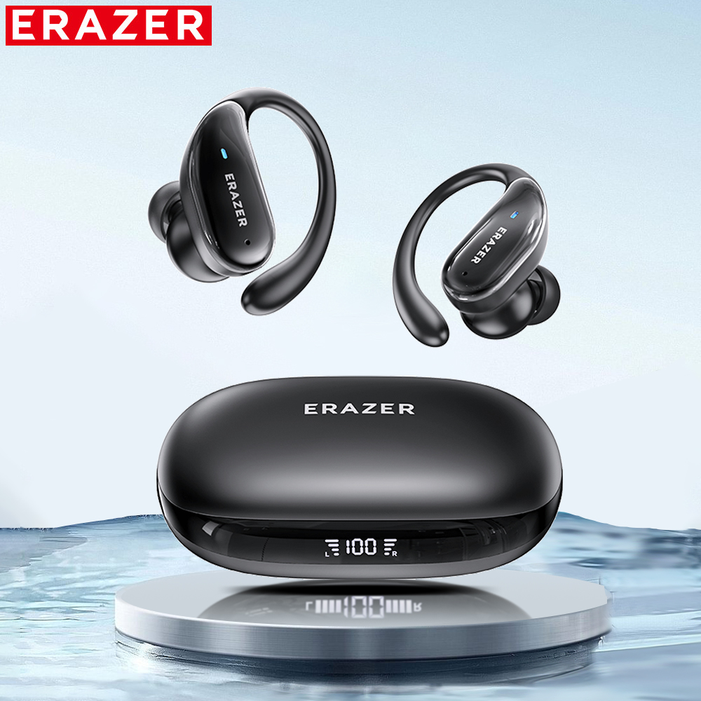 Silicone Ear Hooks Sports Headphones - ERAZER XT80pro TWS AI หูฟังบลูทูธกีฬาหูฟังไร้สาย Touch