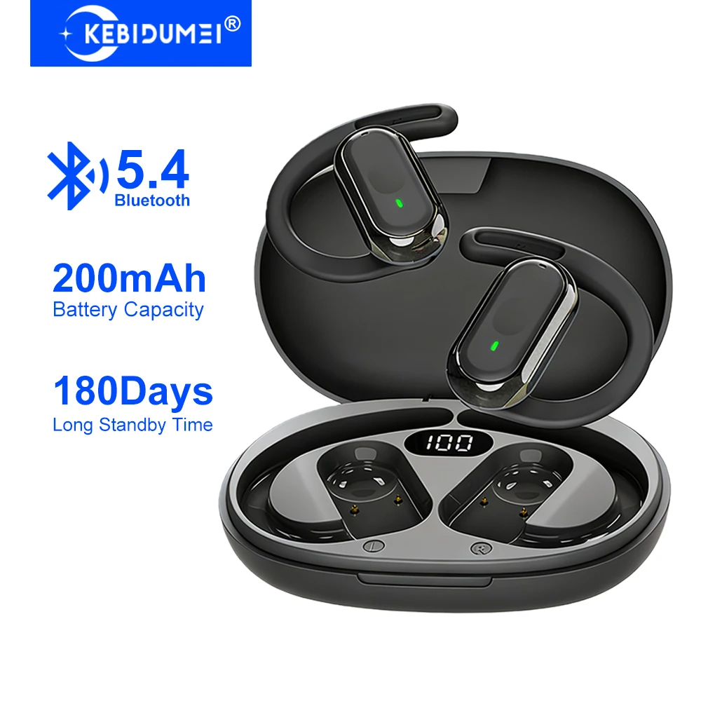 Silicone Ear Hooks Sports Headphones - หูฟังบลูทูธ KEBIDUMEI แบบเปิดหู รุ่น 5.4 แบบเกี่ยวหู