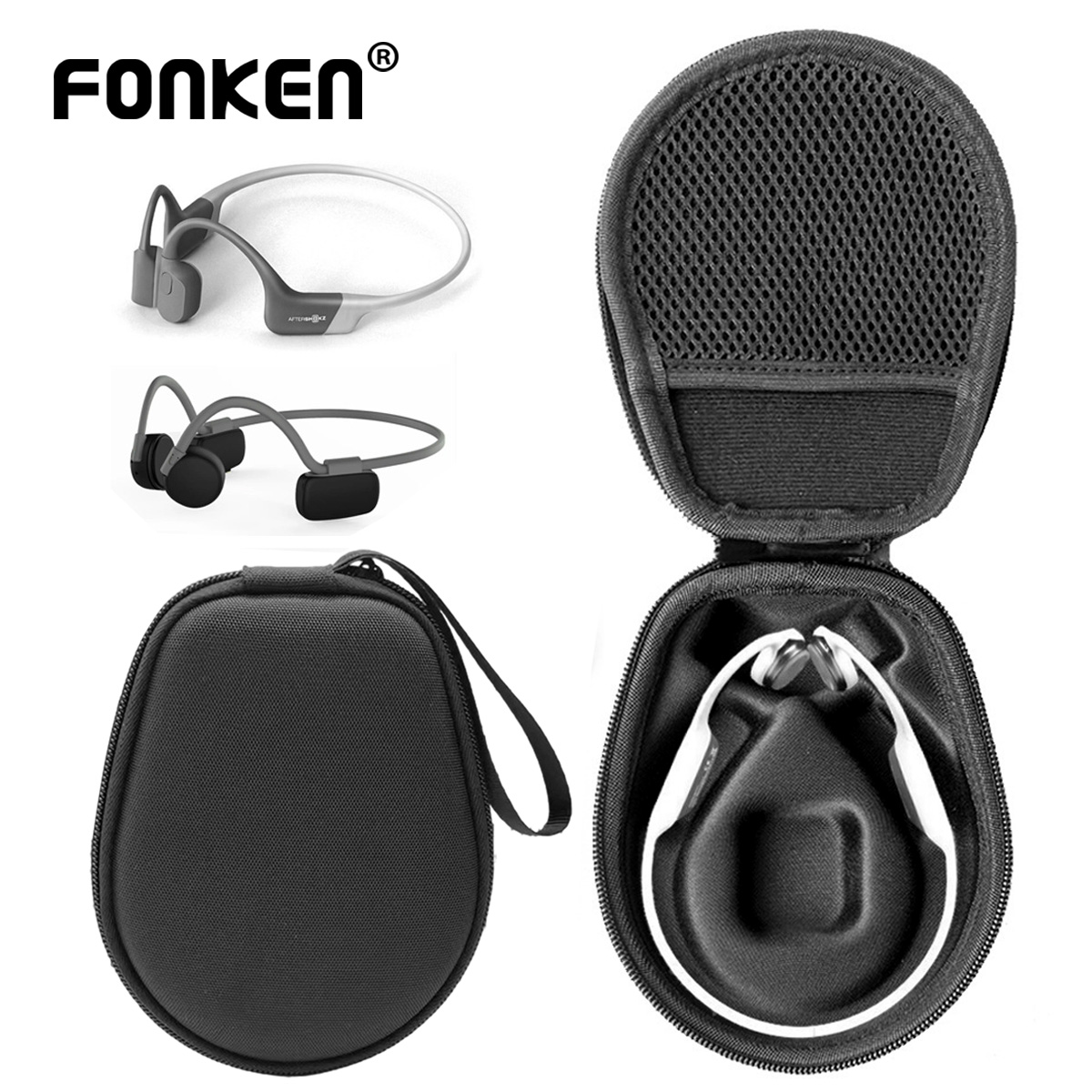Hard Travel Case Bone Conduction Earphones - กระเป๋าพกพา EVA แบบแข็งสำหรับ AfterShokz /SANAG /NANK