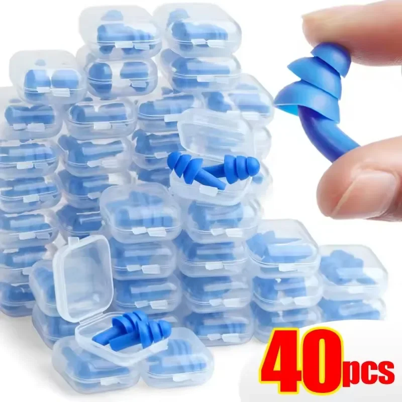 Waterproof Swimming Earplugs Silicone - 25/1คู่ ที่อุดหูสำหรับนอนหลับ ลดเสียงรบกวน ใช้ซ้ำได้ ซิลิโคนกันเสียงรบกวน ที่อุดหูสำหรับฤดูร้อน