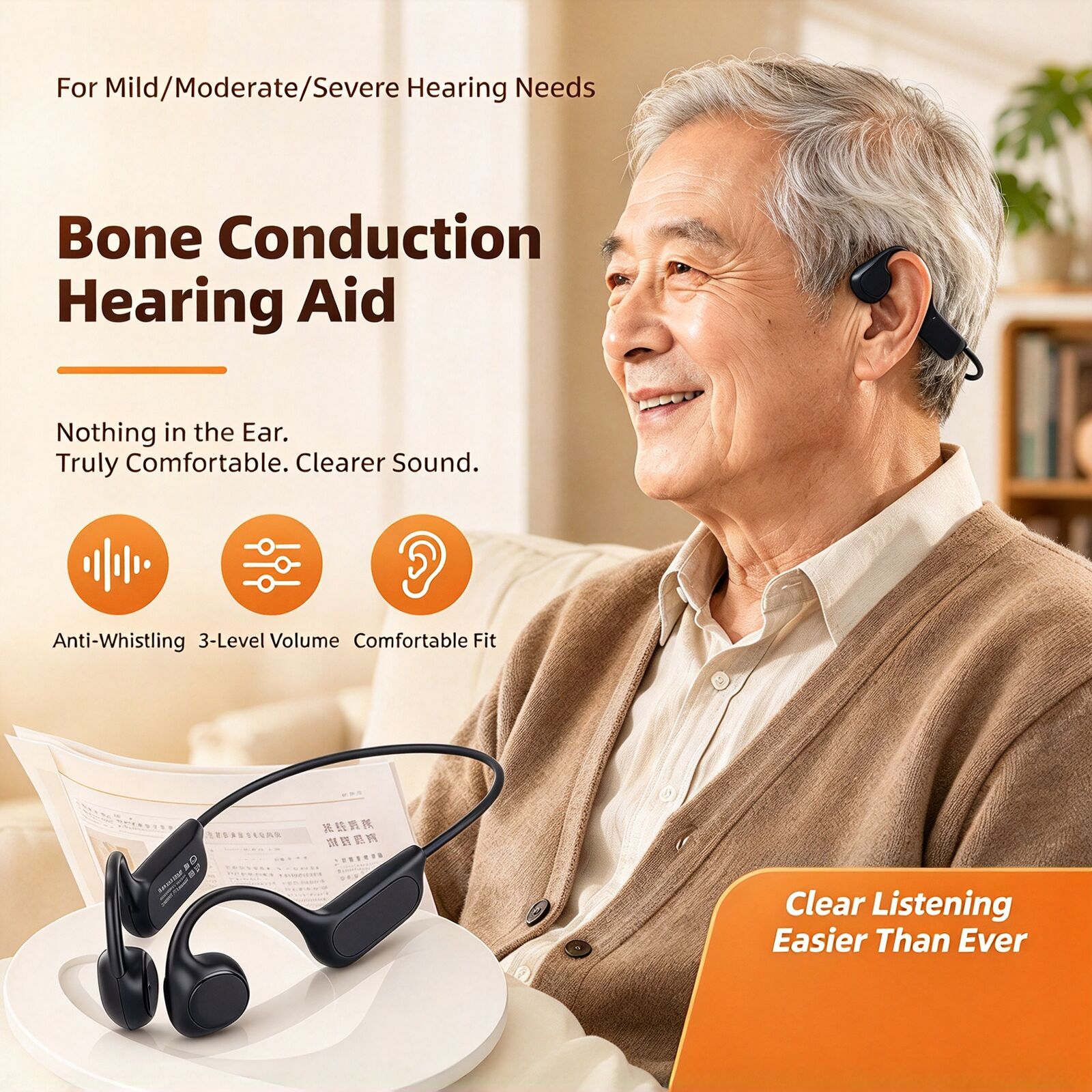 เครื่องขยายเสียงแบบนำเสียงผ่าน - Bone Conduction Hearing Aid Amplifier บทวิจารณ์และราคา