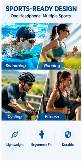 หูฟังแบบนำเสียงผ่านกระดูกสำหรั - Swimming Bone Conduction Earphones Ip68 Mp3 บทวิจารณ์และราคา
