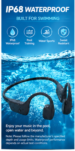 หูฟังแบบนำเสียงผ่านกระดูกสำหรั - Swimming Bone Conduction Earphones Ip68 Mp3 บทวิจารณ์และราคา