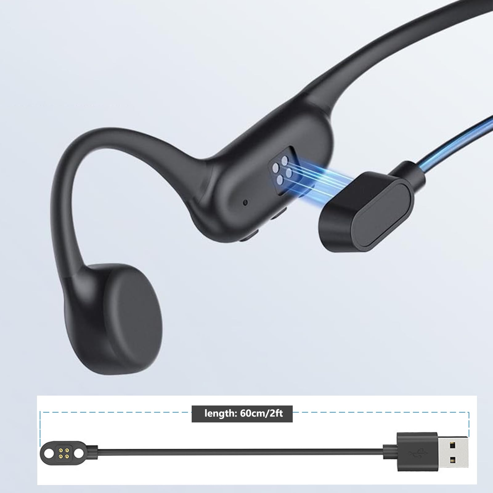 หูฟังแบบนำเสียงผ่านกระดูกพร้อม - Magnetic Charging Cable Bone Conduction บทวิจารณ์และราคา
