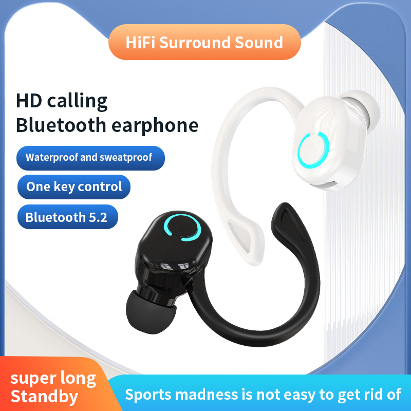 หูฟังไร้สายบลูทูธไฮไฟเบสพร้อมไ - Silicone Ear Hooks Sports Headphones บทวิจารณ์และราคา