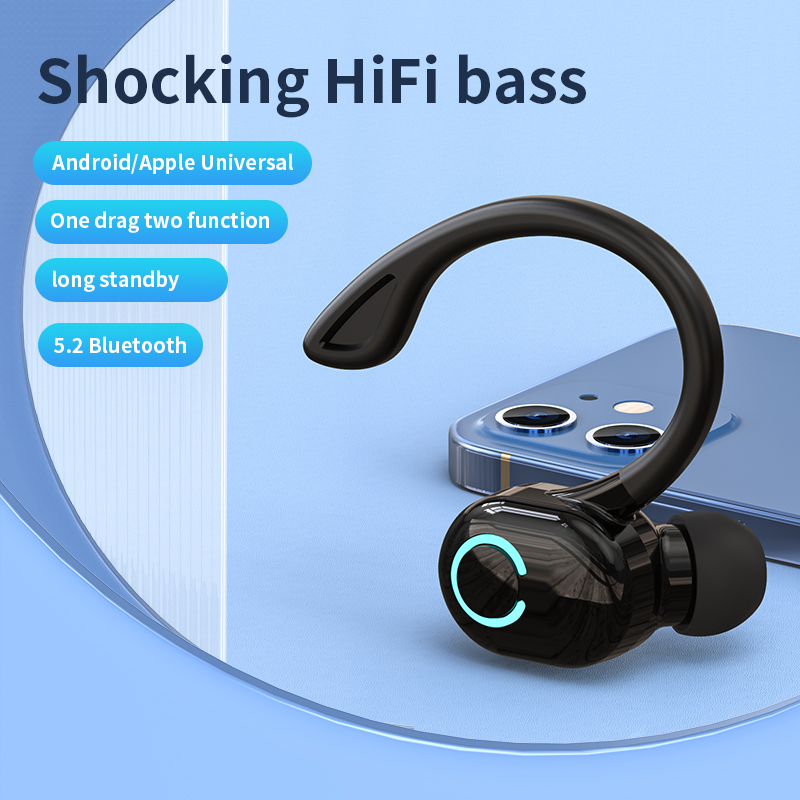 หูฟังไร้สายบลูทูธไฮไฟเบสพร้อมไ - Silicone Ear Hooks Sports Headphones บทวิจารณ์และราคา
