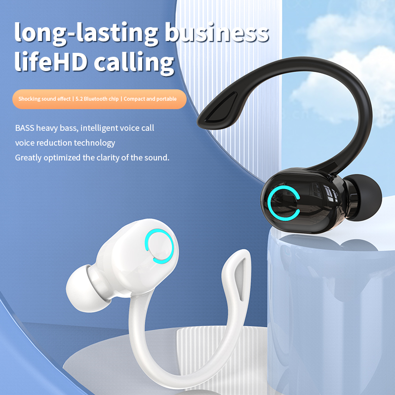หูฟังไร้สายบลูทูธไฮไฟเบสพร้อมไ - Silicone Ear Hooks Sports Headphones บทวิจารณ์และราคา