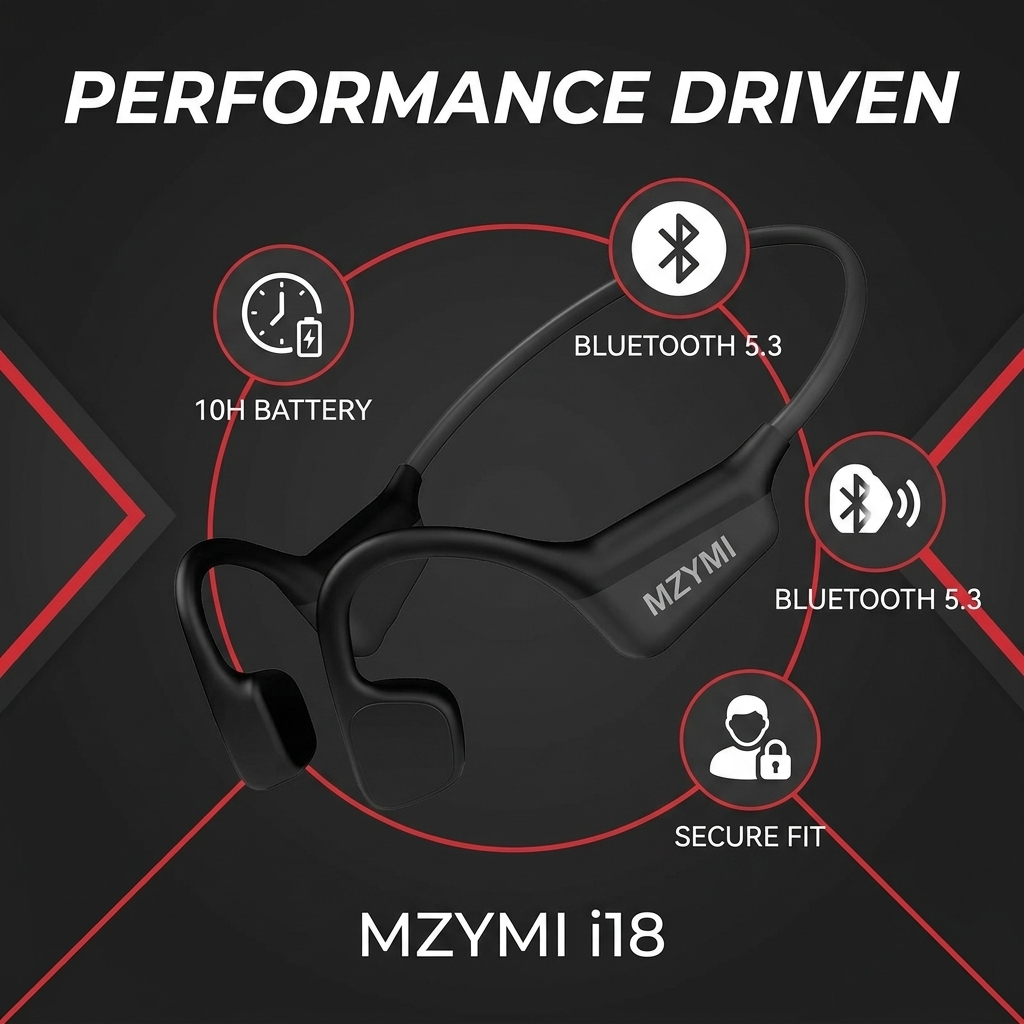 MZYMI I18 PRO หูฟังไร้สายแบบนำ - Bone Conduction Headphones Bluetooth 5.3 บทวิจารณ์และราคา