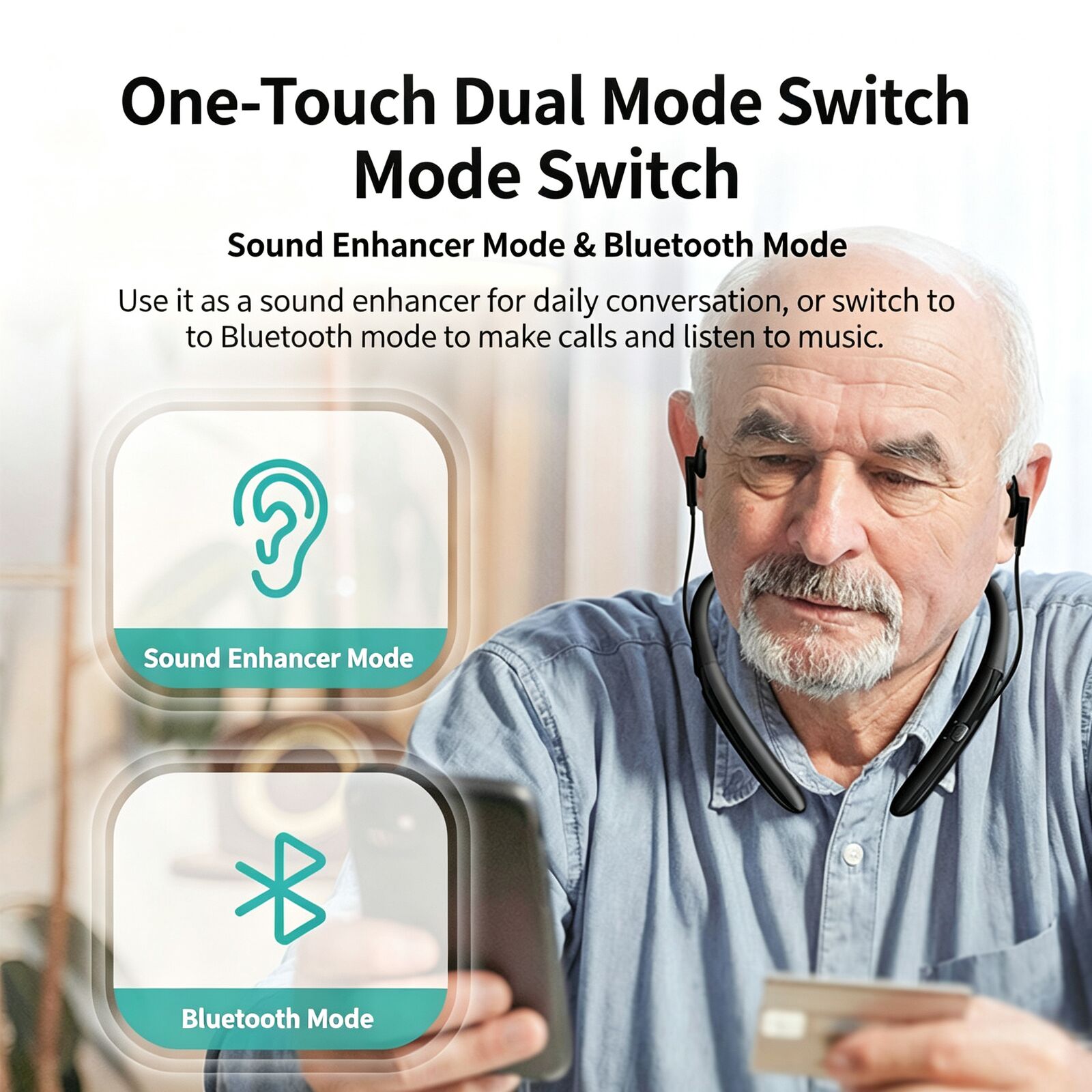 หูฟังบลูทูธแบบเสียบในหู ระบบเส - Bone Conduction Hearing Aid Amplifier บทวิจารณ์และราคา