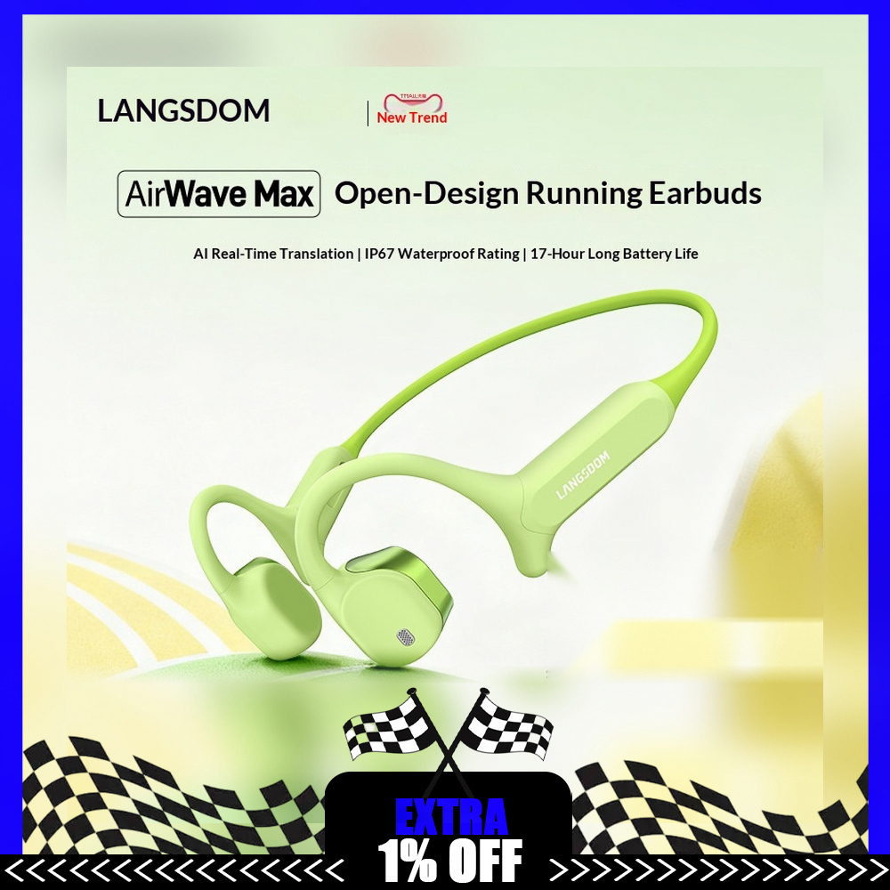 หูฟังบลูทูธแบบเปิดหู LANGSDOM  - Air Conduction Open Ear Running Earbuds บทวิจารณ์และราคา