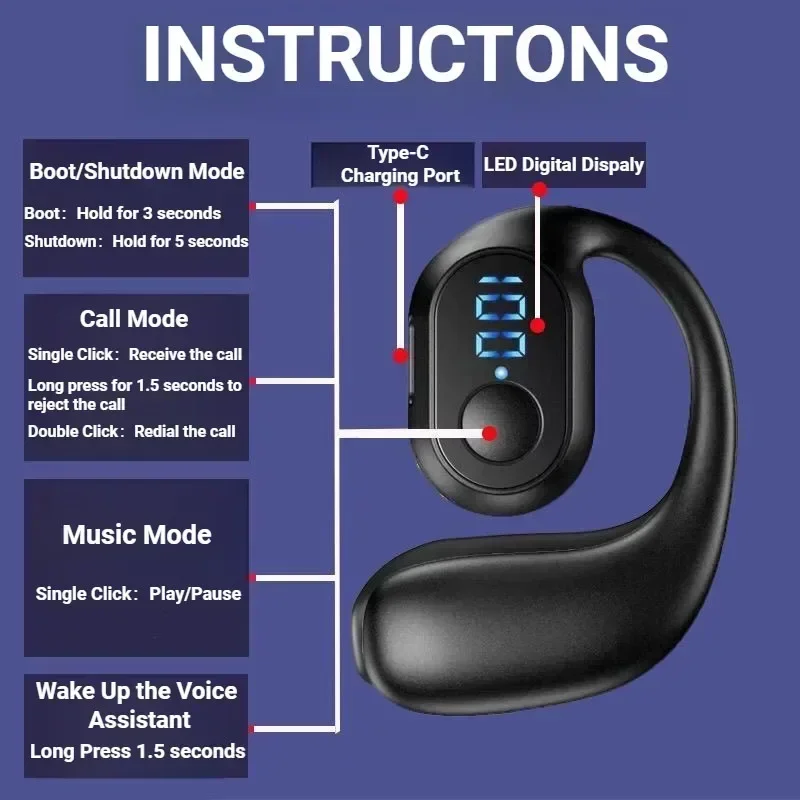 หูฟังไร้สาย TWS KY2 PRO แบบ Ai - Silicone Ear Hooks Sports Headphones บทวิจารณ์และราคา