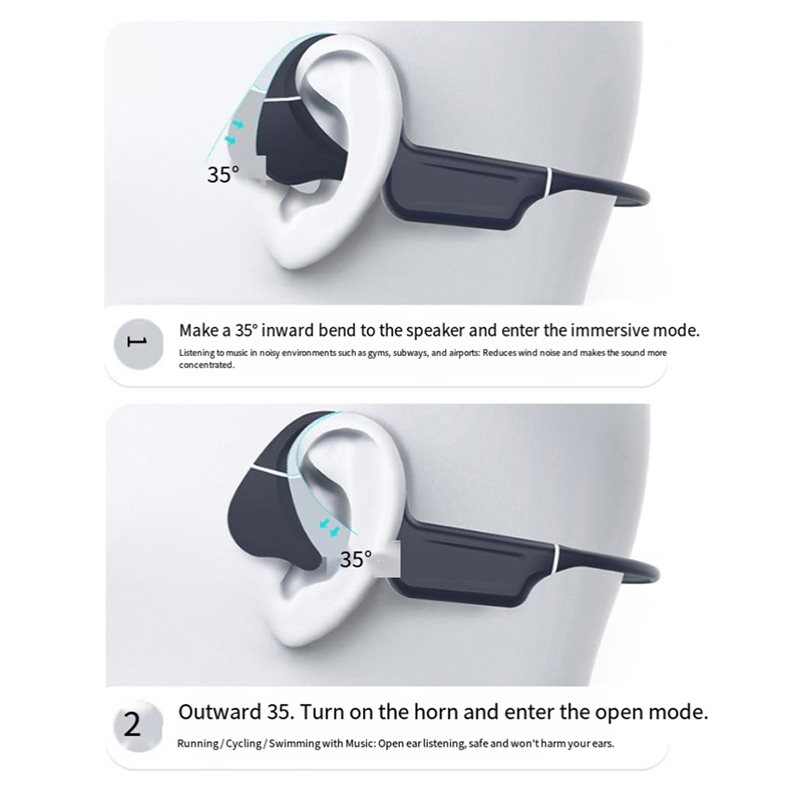 11.11 หูฟังแบบนำเสียงผ่านกระดู - Swimming Bone Conduction Earphones Ip68 Mp3 บทวิจารณ์และราคา