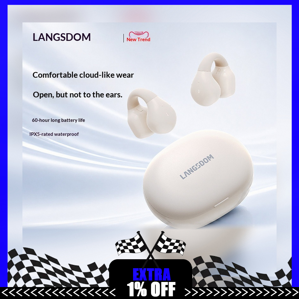 หูฟังบลูทูธแบบหนีบหู LANGSDOM  - Air Conduction Open Ear Running Earbuds บทวิจารณ์และราคา