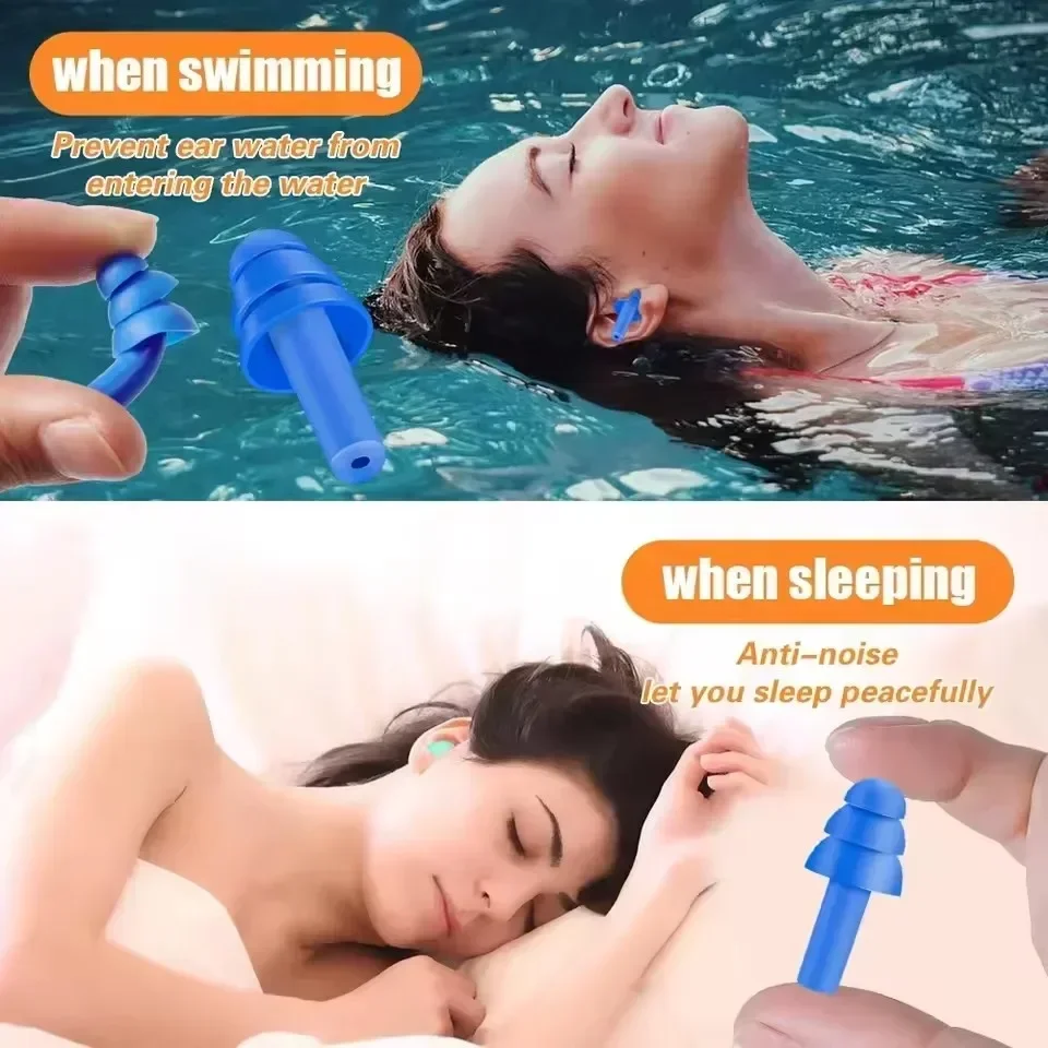 25/1คู่ ที่อุดหูสำหรับนอนหลับ  - Waterproof Swimming Earplugs Silicone บทวิจารณ์และราคา