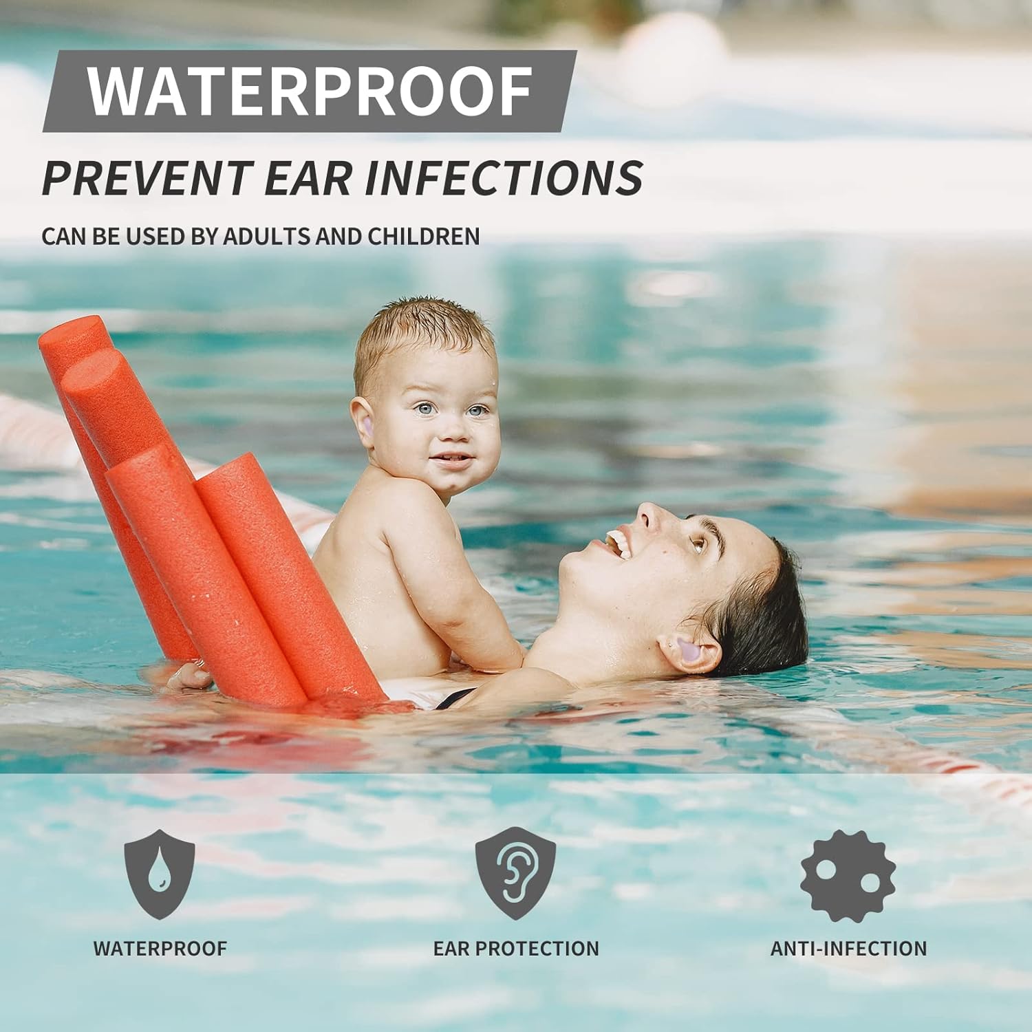 จุกอุดหูซิลิโคนนุ่ม ขึ้นรูปได้ - Waterproof Swimming Earplugs Silicone บทวิจารณ์และราคา