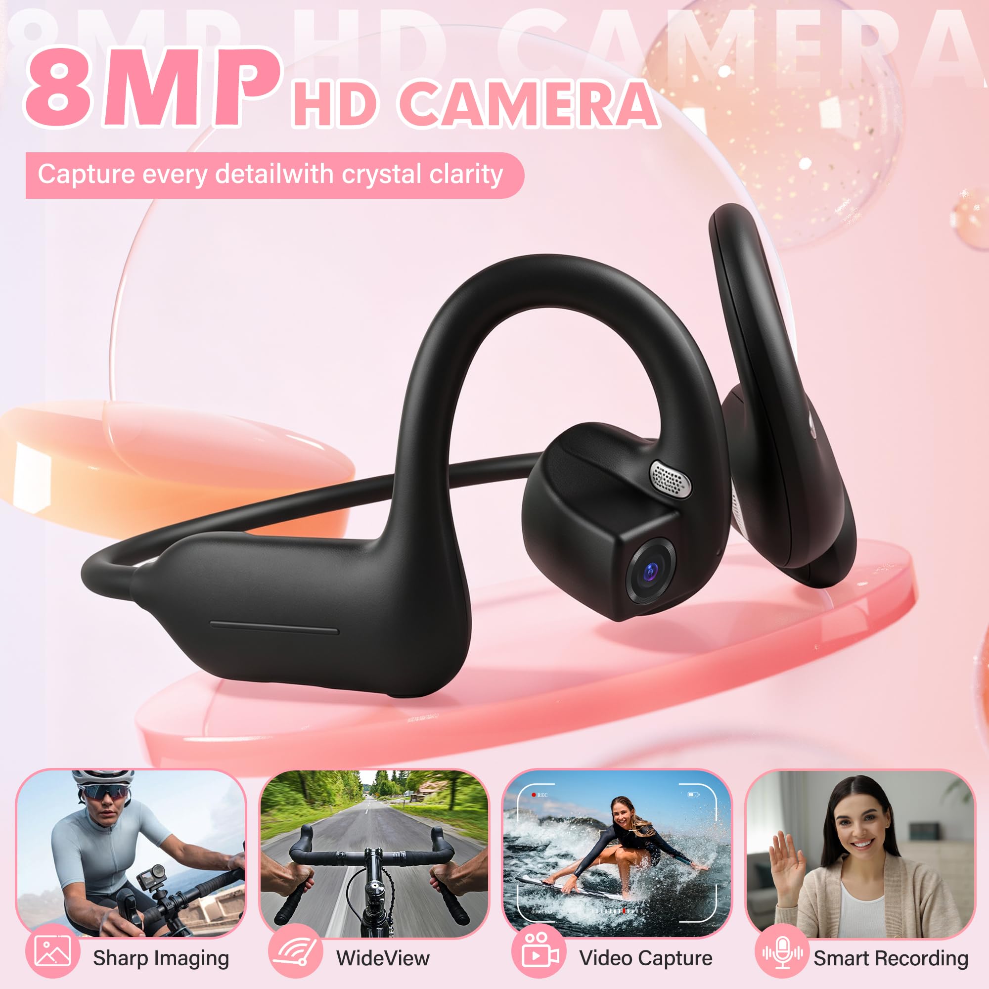 หูฟังแบบเสียบหู E12 ที่ใช้เทคโ - Bone Conduction Headphones Bluetooth 5.3 บทวิจารณ์และราคา