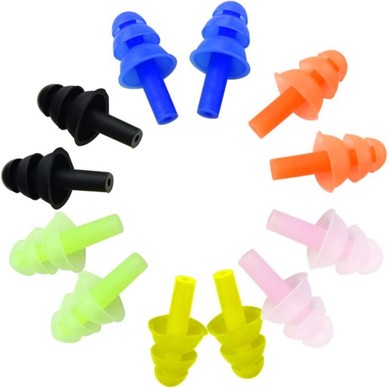 ที่อุดหูซิลิโคนหลากสี 6 คู่ -  - Waterproof Swimming Earplugs Silicone บทวิจารณ์และราคา