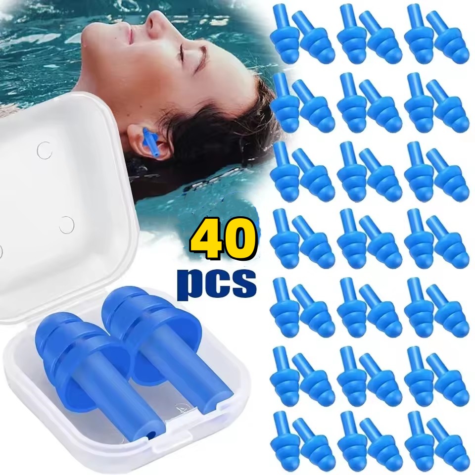 ที่อุดหูซิลิโคนอ่อนนุ่มกันน้ํา - Waterproof Swimming Earplugs Silicone บทวิจารณ์และราคา