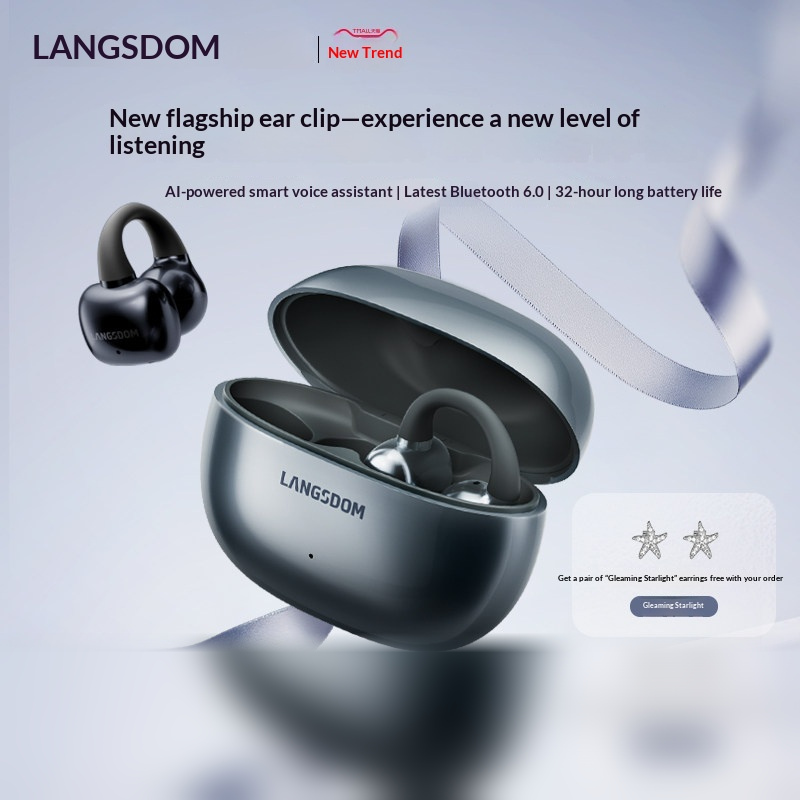 หูฟังบลูทูธแบบหนีบหู LANGSDOM  - Air Conduction Open Ear Running Earbuds บทวิจารณ์และราคา