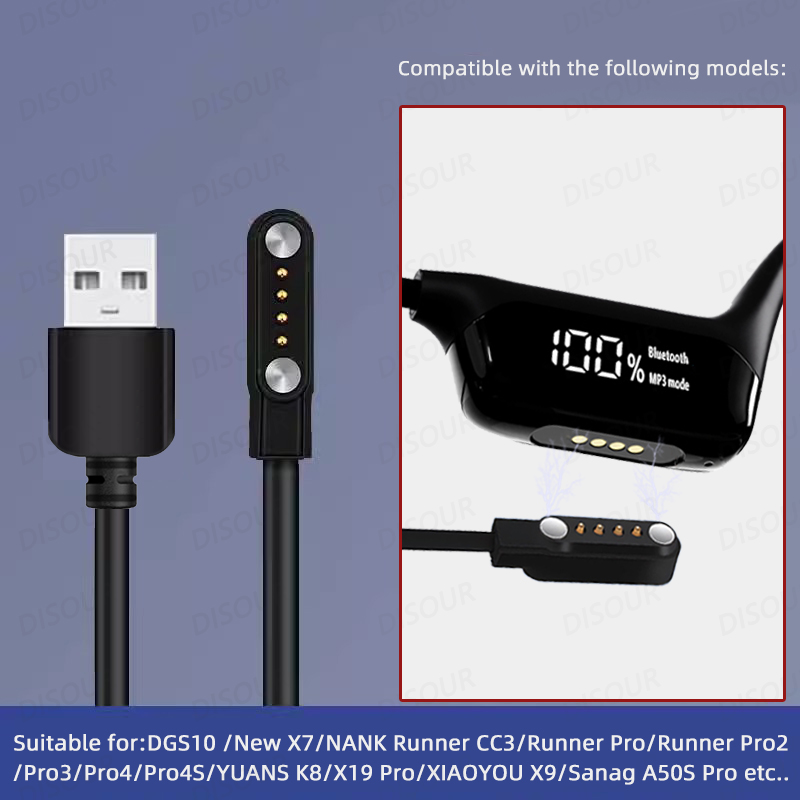VAORLO 4 ขา 60 ซม.สายชาร์จเหมา - Magnetic Charging Cable Bone Conduction บทวิจารณ์และราคา