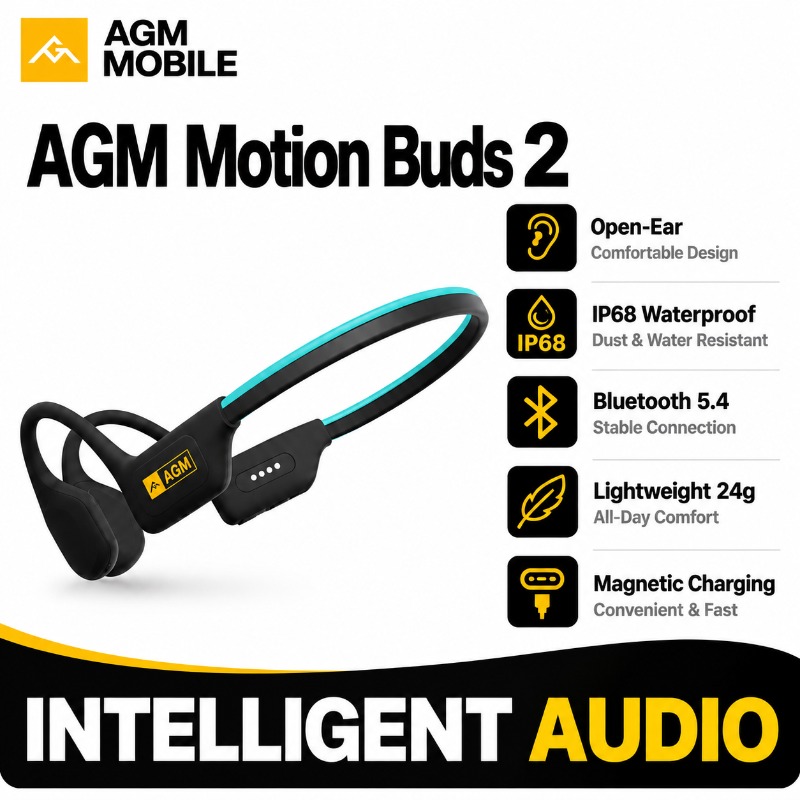 หูฟัง AGM Motion Buds 2 แบบใส่ - Magnetic Charging Cable Bone Conduction บทวิจารณ์และราคา