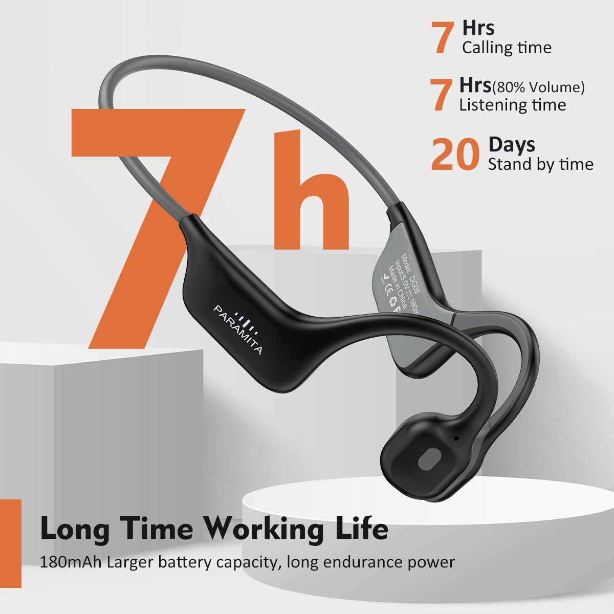 2024คลาสสิกDG08 Bone Conductio - Bone Conduction Headphones Bluetooth 5.3 บทวิจารณ์และราคา