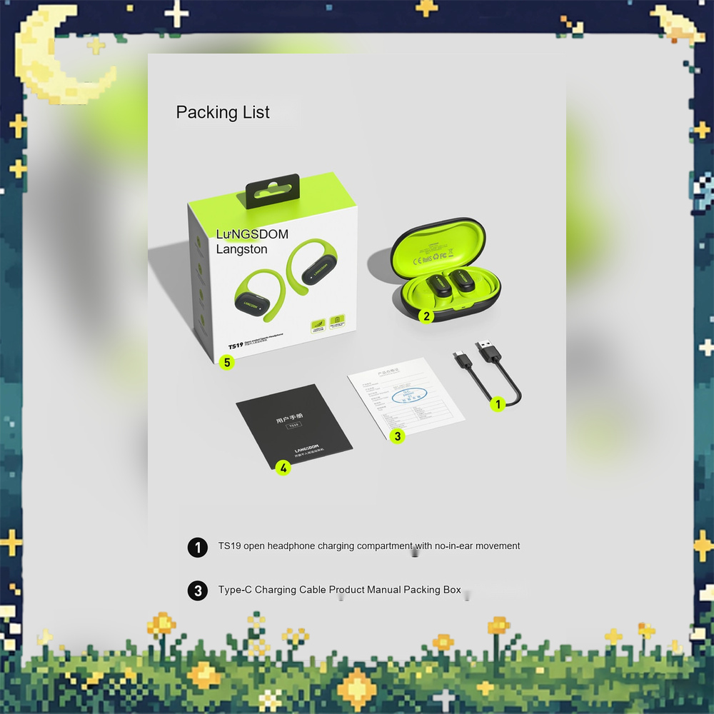 หูฟังบลูทูธแบบเปิดหู LANGSDOM  - Air Conduction Open Ear Running Earbuds บทวิจารณ์และราคา
