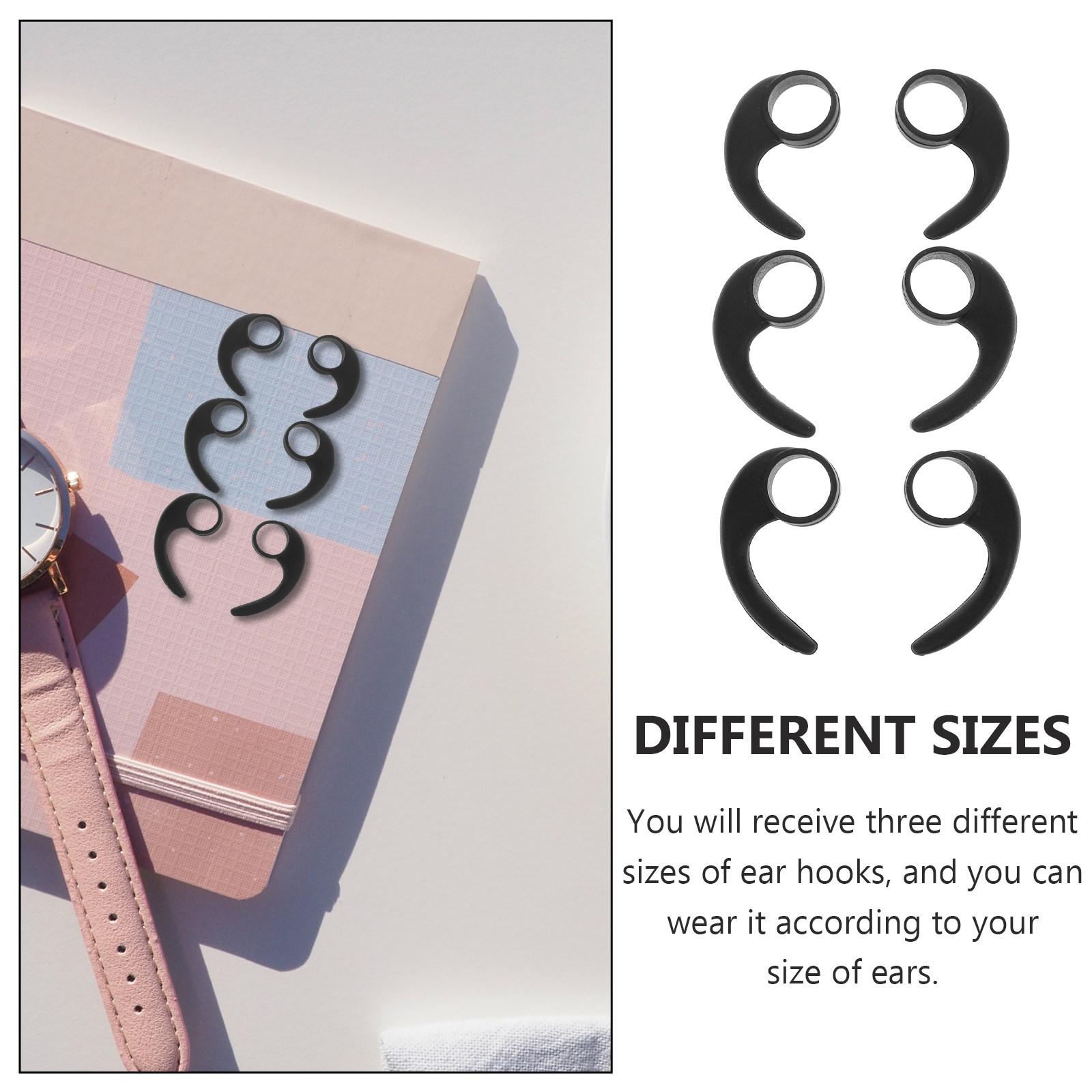 6 ชิ้น คลิปตะขอหูฟังซิลิโคน กั - Silicone Ear Hooks Sports Headphones บทวิจารณ์และราคา