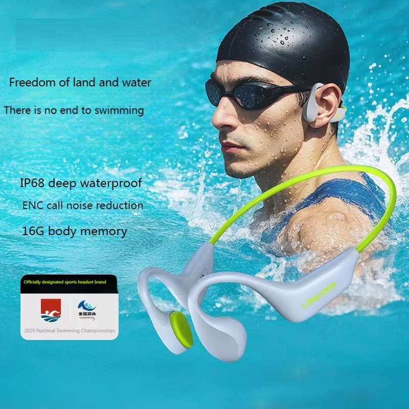 หูฟังบลูทูธแบบส่งเสียงผ่านกระด - Swimming Bone Conduction Earphones Ip68 Mp3 บทวิจารณ์และราคา