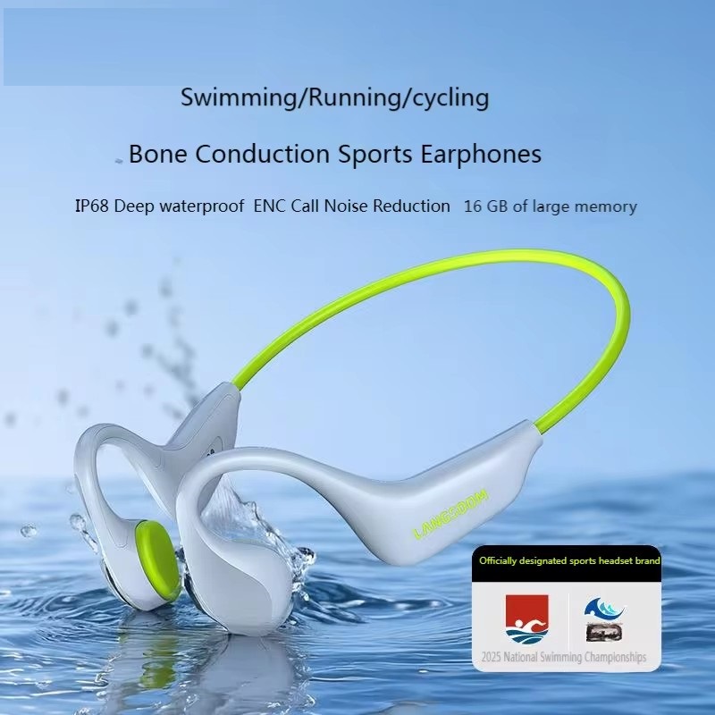หูฟังบลูทูธแบบส่งเสียงผ่านกระด - Swimming Bone Conduction Earphones Ip68 Mp3 บทวิจารณ์และราคา